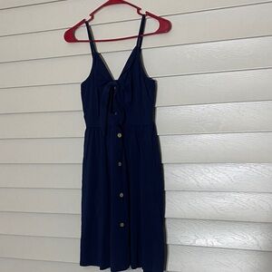 VotePretty Navy Blue Button-Front Midi Dress – NWT